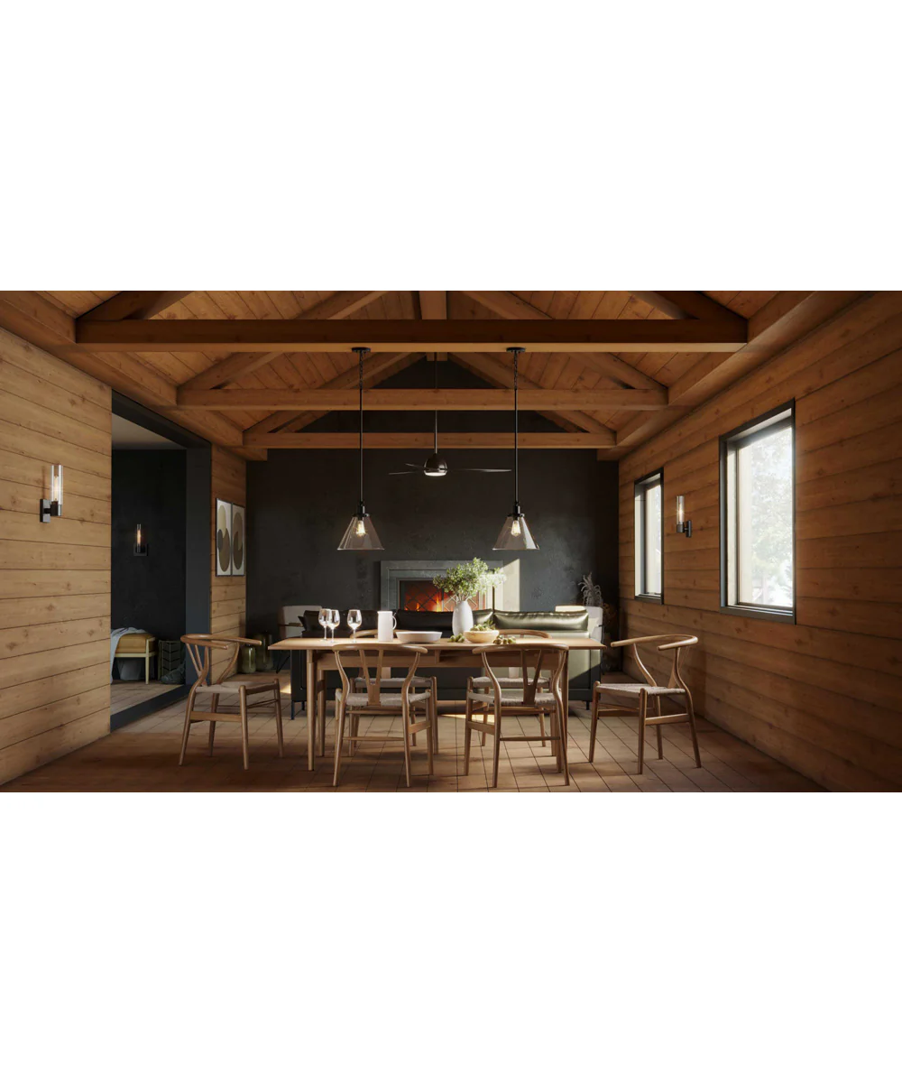 Kellwyn 1-Light Clear Glass Transitional Style Hanging Mini-Pendant Light Matte Black - Image 5