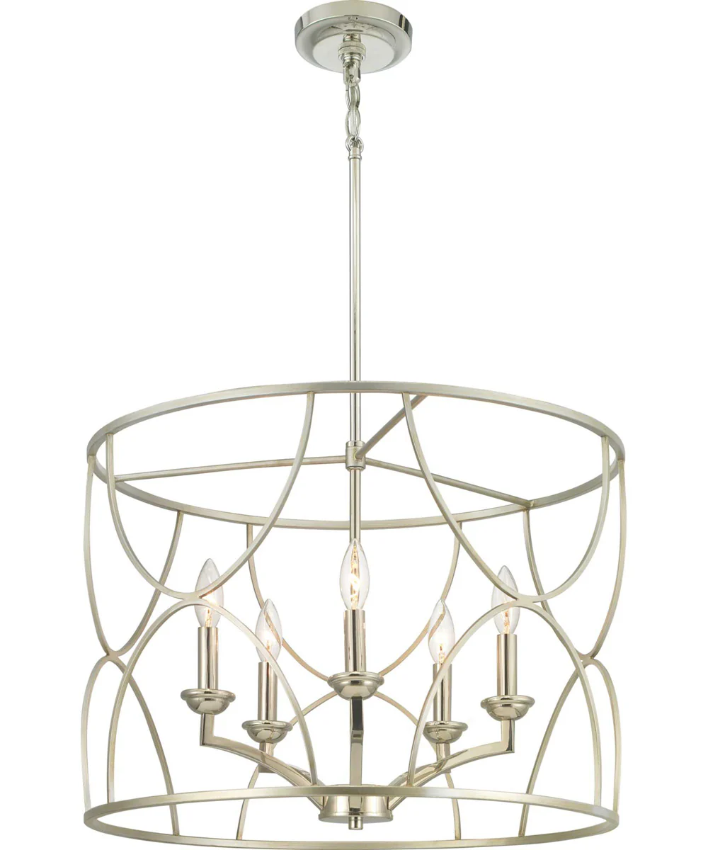 Landree 5-Light Luxe Chandelier Light Silver Ridge - Image 6