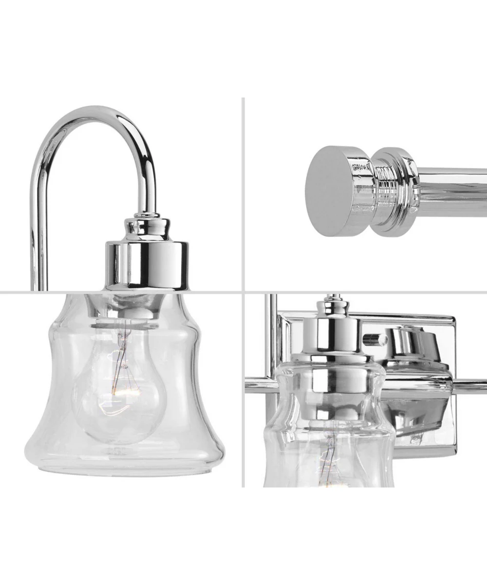 Litchfield 2-Light Clear Glass Coastal Bath Vanity Light Polished Chrome - Image 7