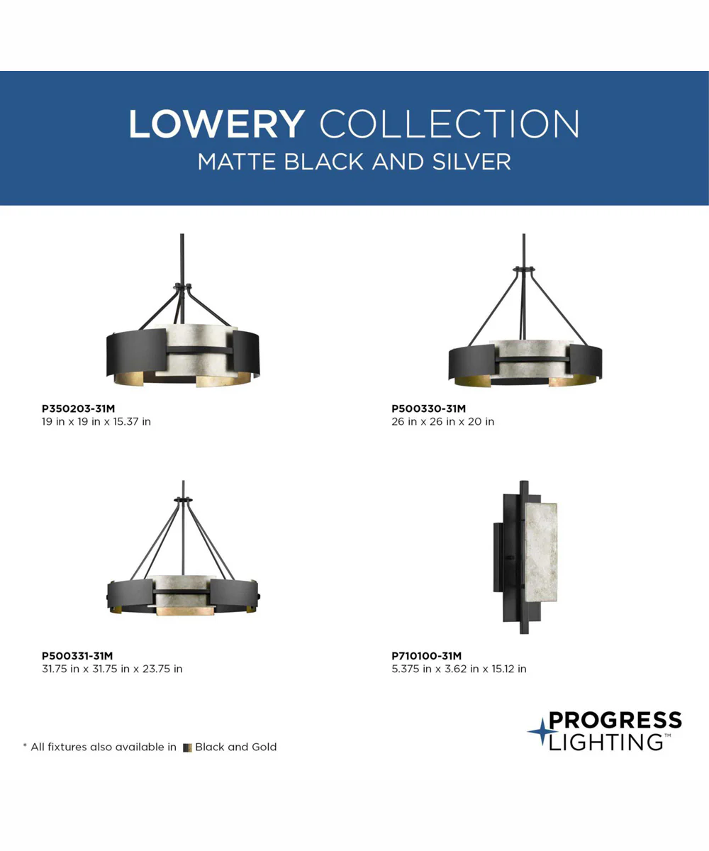 Lowery 1-Light Matte Black/Aged Silver Leaf Industrial Luxe Wall Sconce Matte Black - Image 7