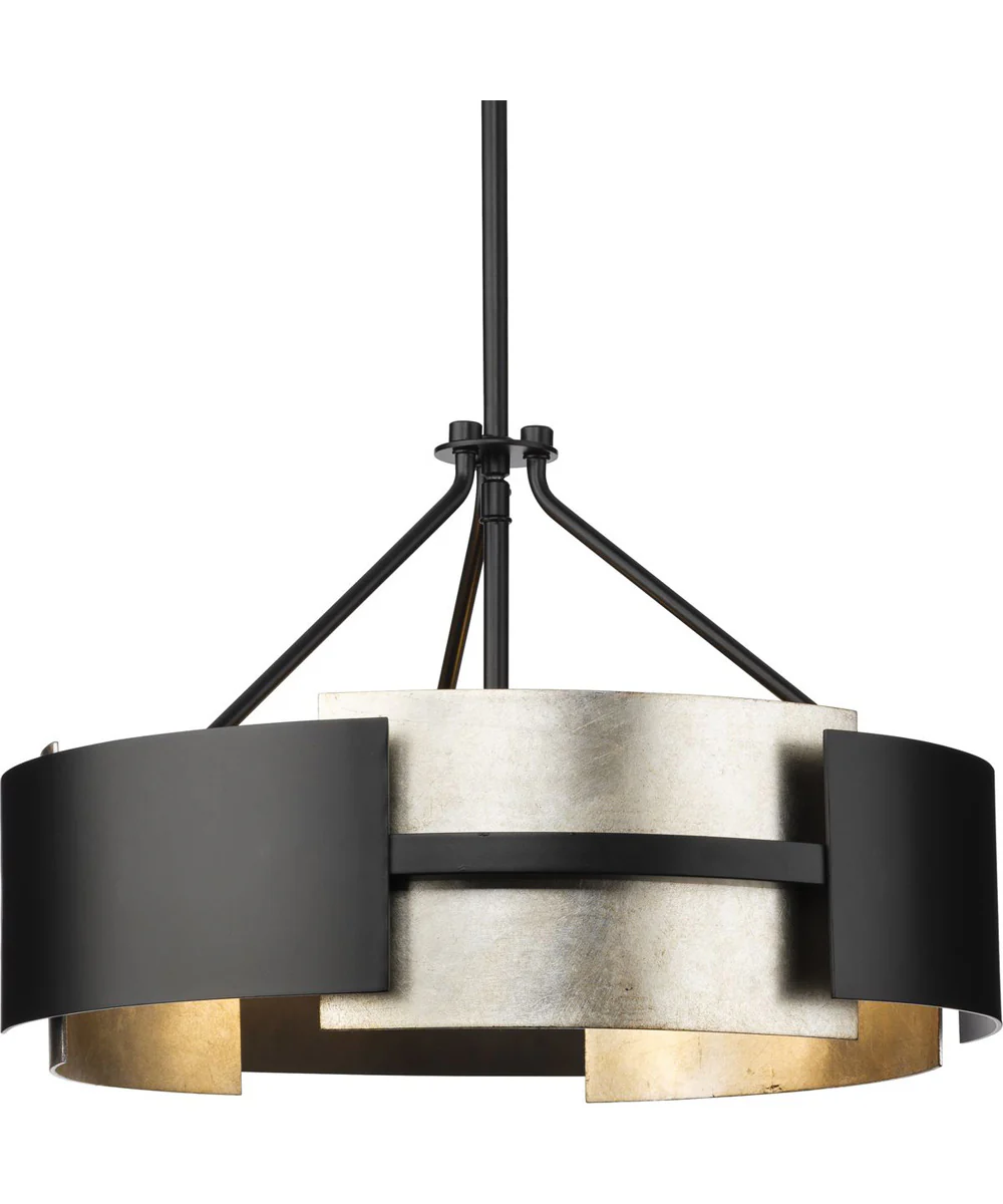 Lowery 3-Light Semi-Flush Mount Matte Black - Image 3