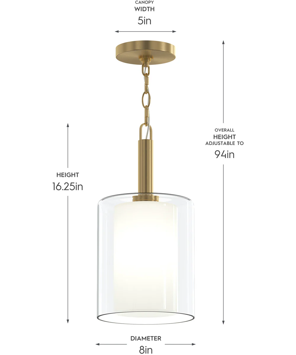 Mack 1-Light Pendant with Layered Glass Shade Brushed Gold - Image 4