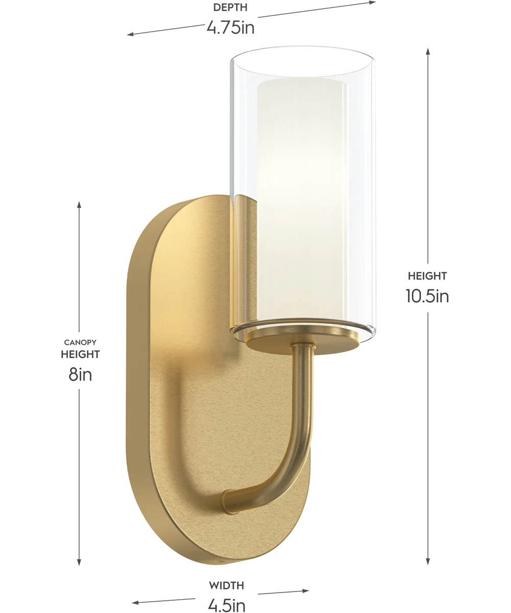 Mack 1-Light Wall Sconce with Layered Glass Shade Brushed Gold - Image 4
