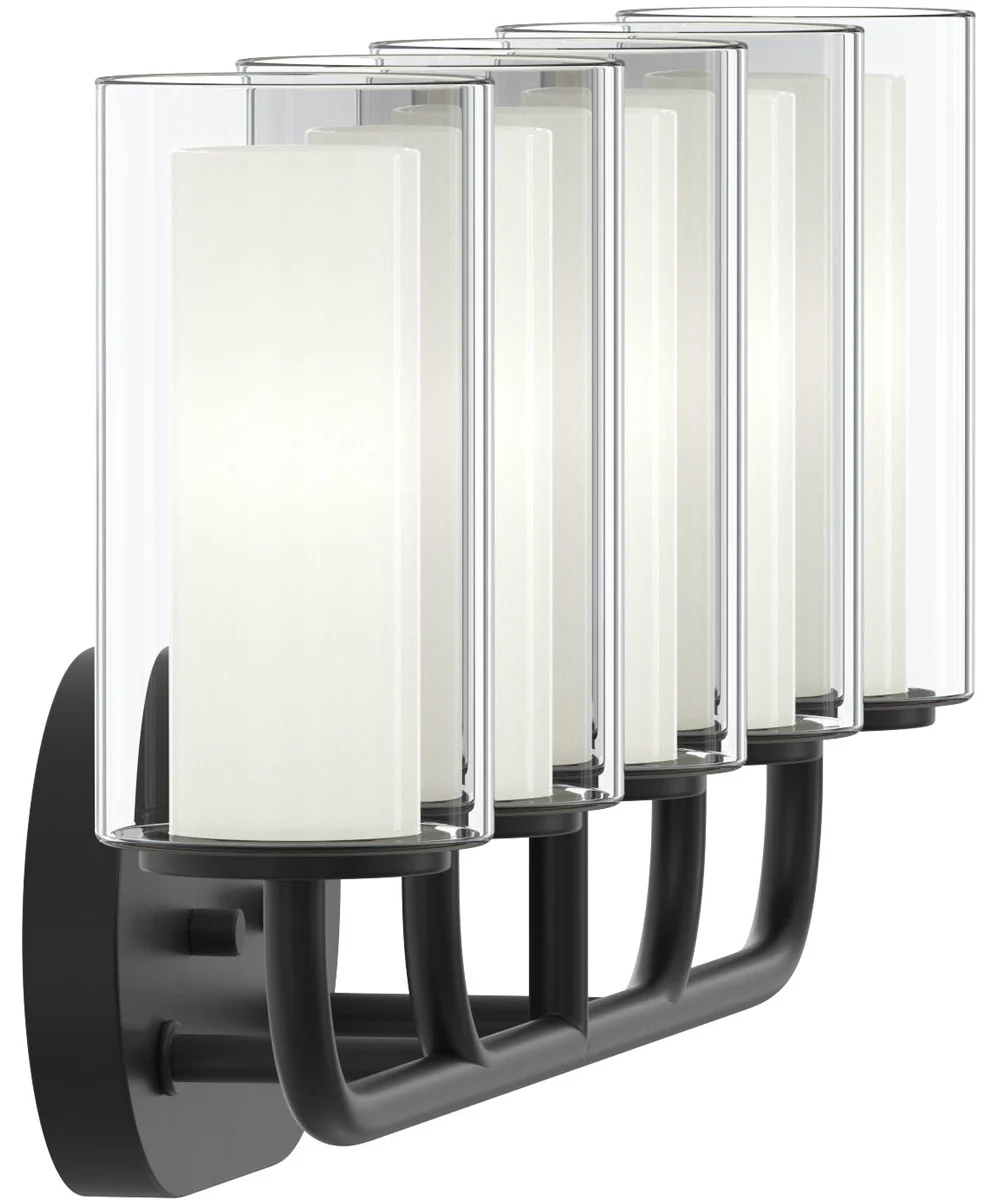 Mack 3-Light Vanity Light with Layered Glass Shades Matte Black - Image 6