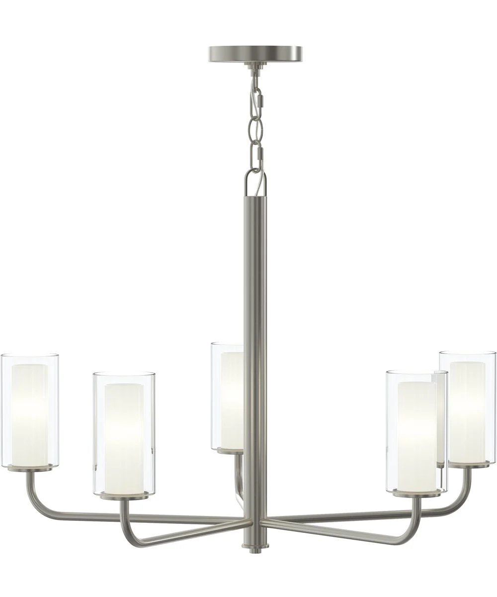 Mack 5-Light Chandelier with Layered Glass Shades Brushed Nickel - Image 8