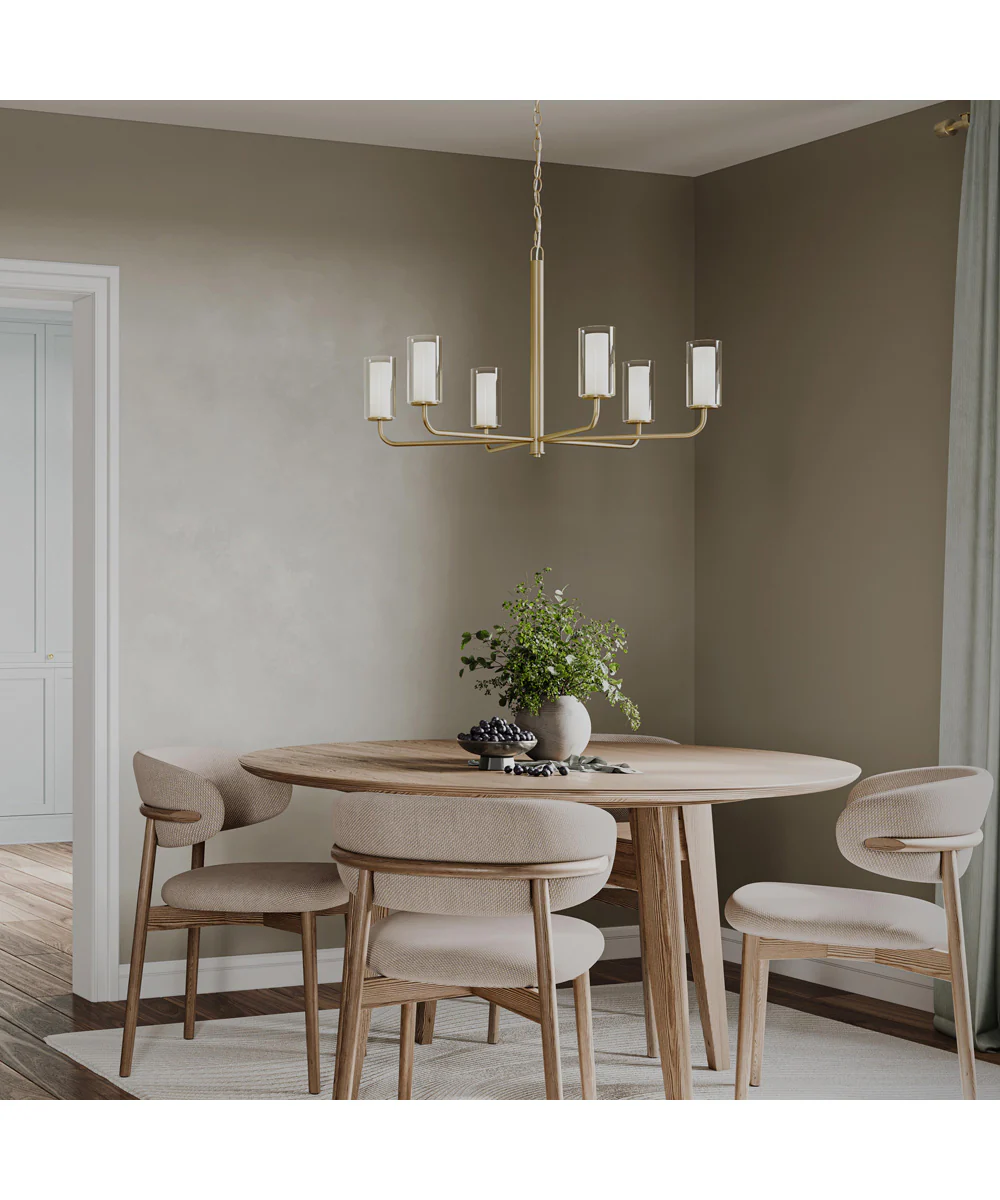 Mack 6-Light Chandelier with Layered Glass Shades Brushed Gold - Image 2