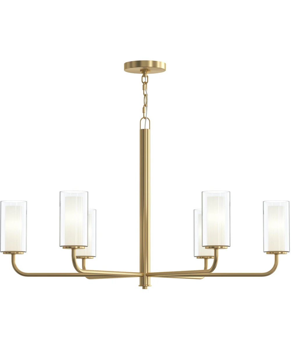 Mack 6-Light Chandelier with Layered Glass Shades Brushed Gold - Image 6