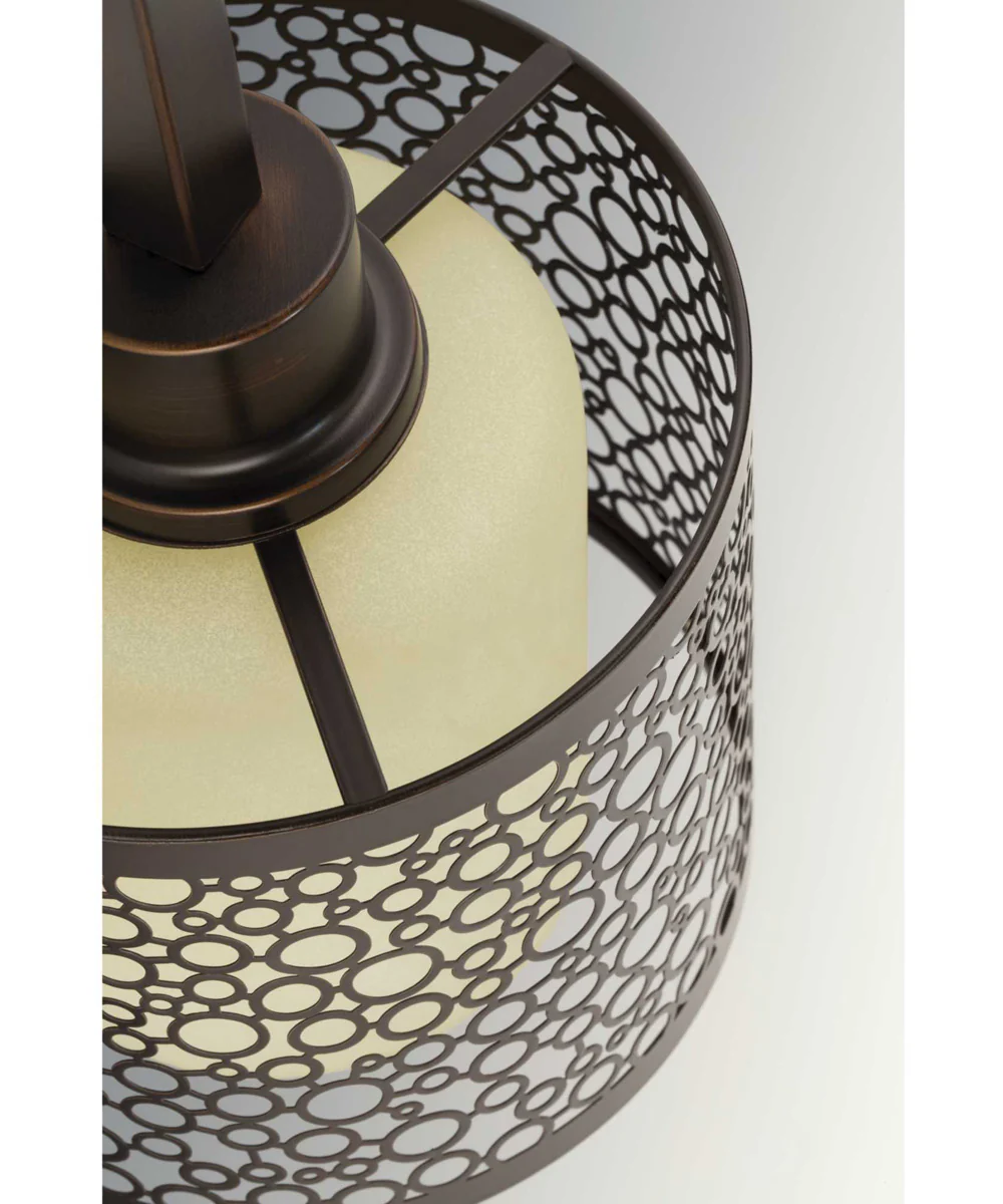 Mingle 1-Light Natural Parchment Glass Global Mini-Pendant Light Antique Bronze - Image 3