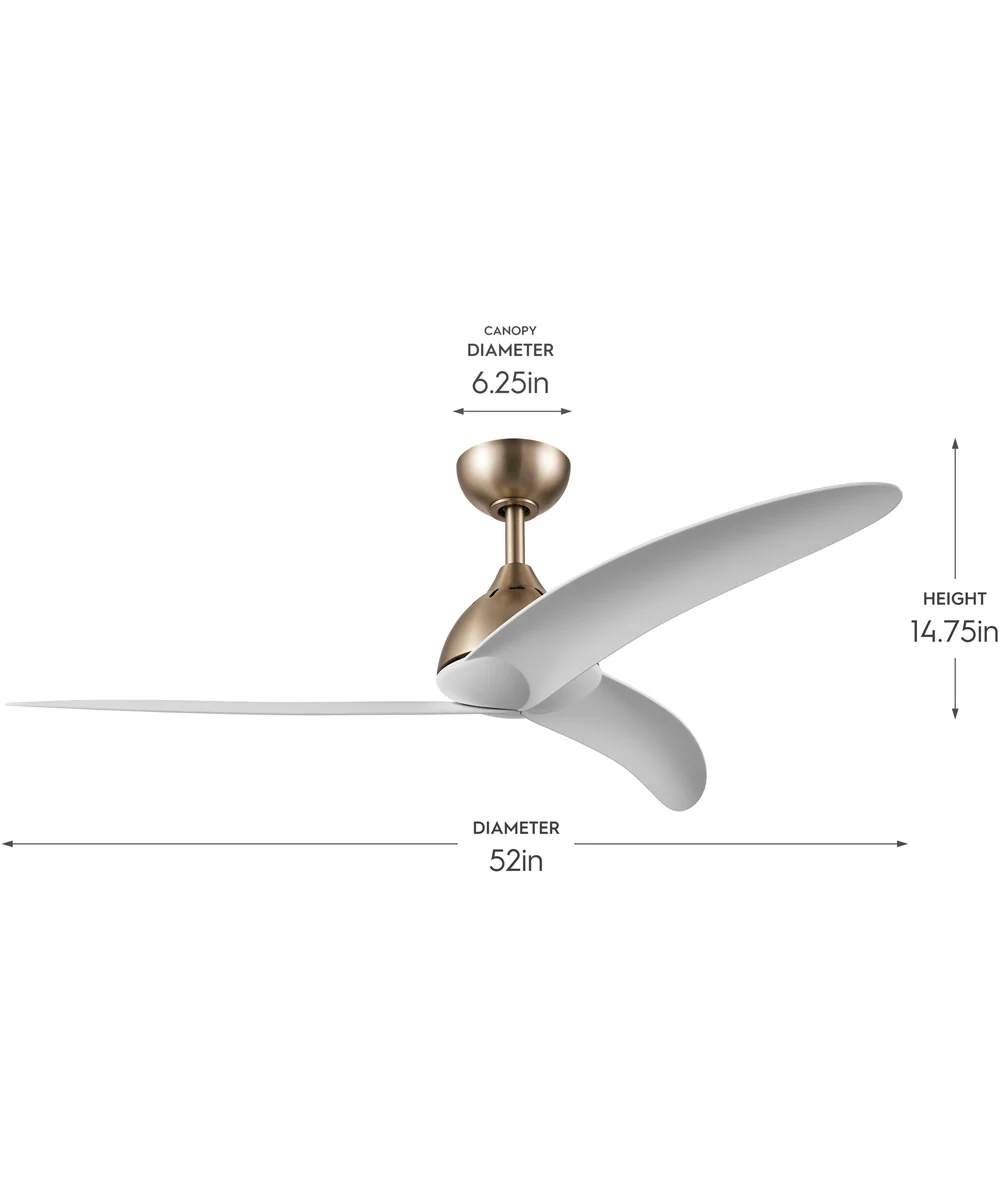Nirra 52-in. 3-Blade Modern Ceiling Fan Champagne Bronze - Image 4