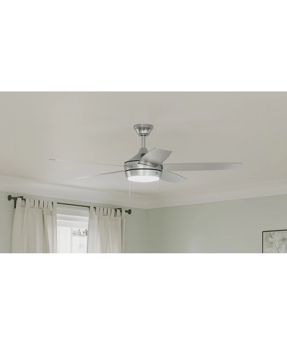 Nolyn V 52 in. 5-Blade Modern LED Ceiling Fan Brushed Nickel - Image 2