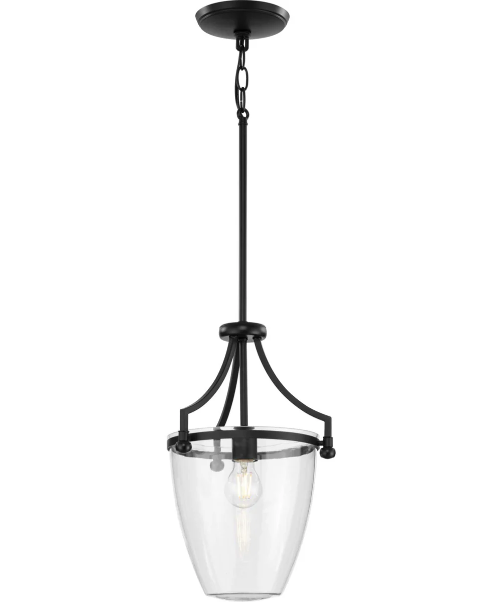 Parkhurst 1-Light New Traditional Clear Glass Mini-Pendant Light Matte Black - Image 3