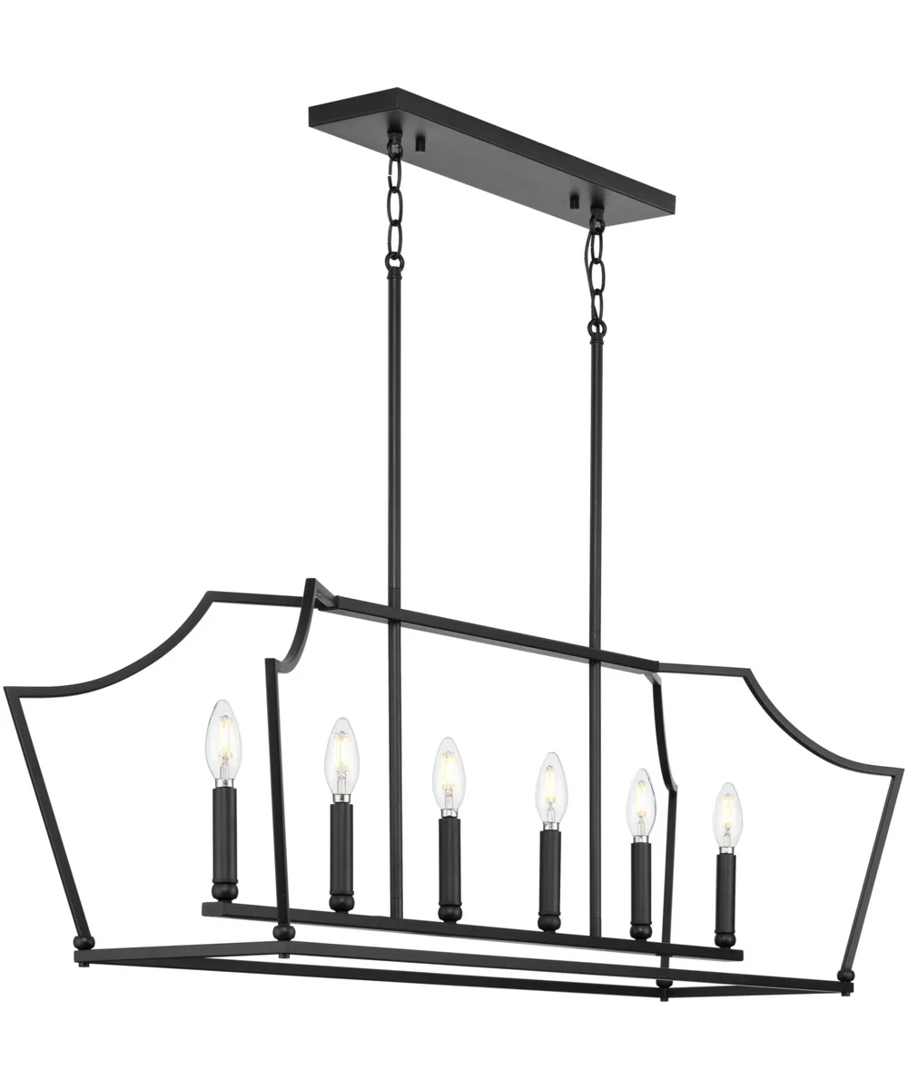 Parkhurst 6-Light New Traditional Linear Island Chandelier Light Matte Black