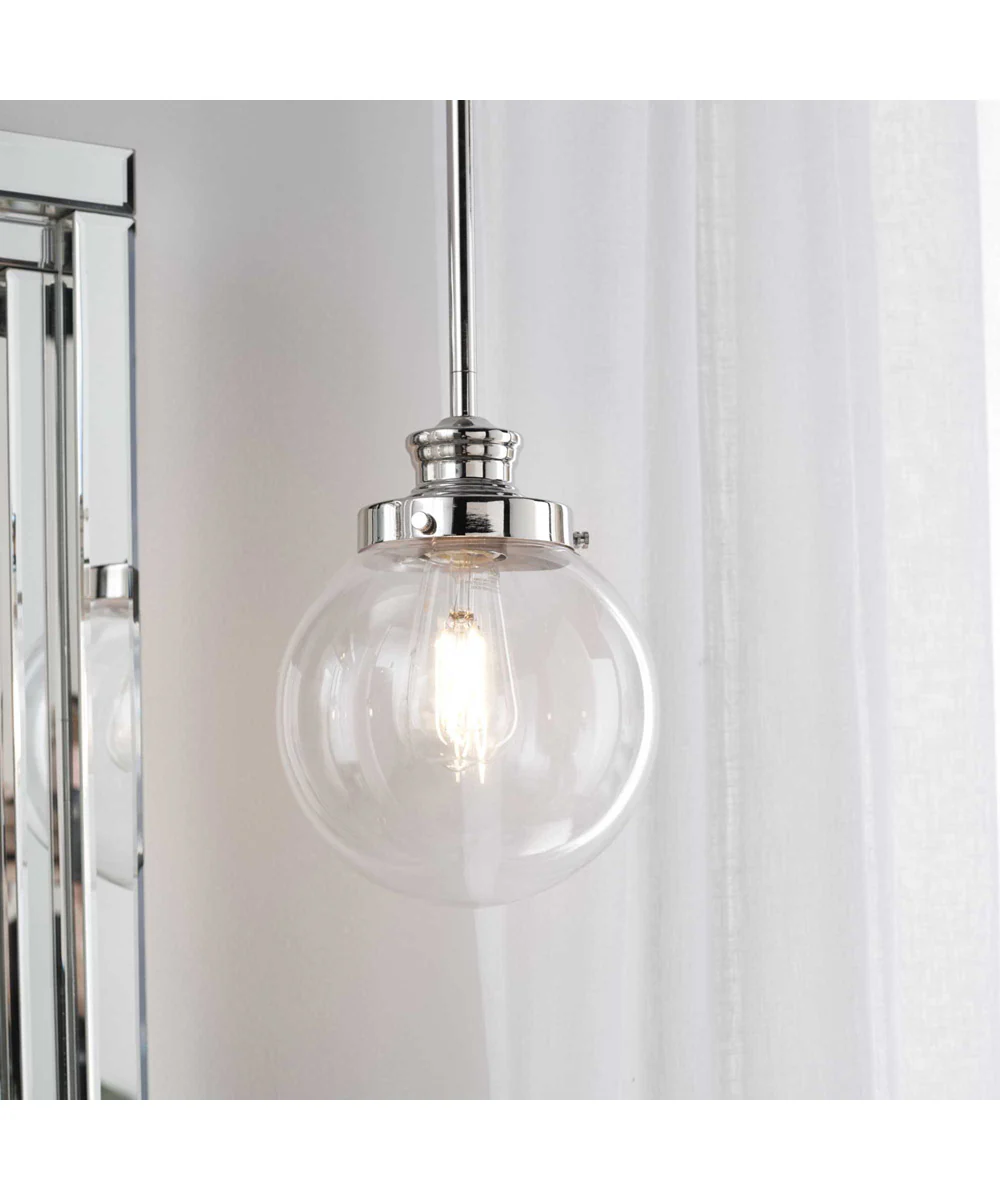 Penn 1-Light Clear Glass Farmhouse Mini-Pendant Light Polished Nickel - Image 2