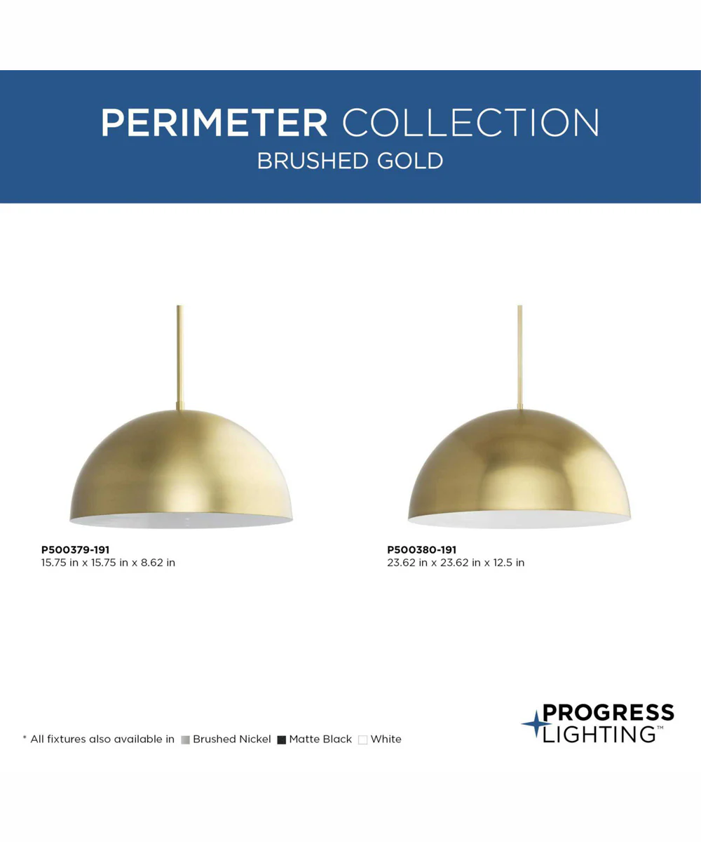 Perimeter 1-Light Mid-Century Modern Pendant with metal Shade Brushed Gold - Image 8