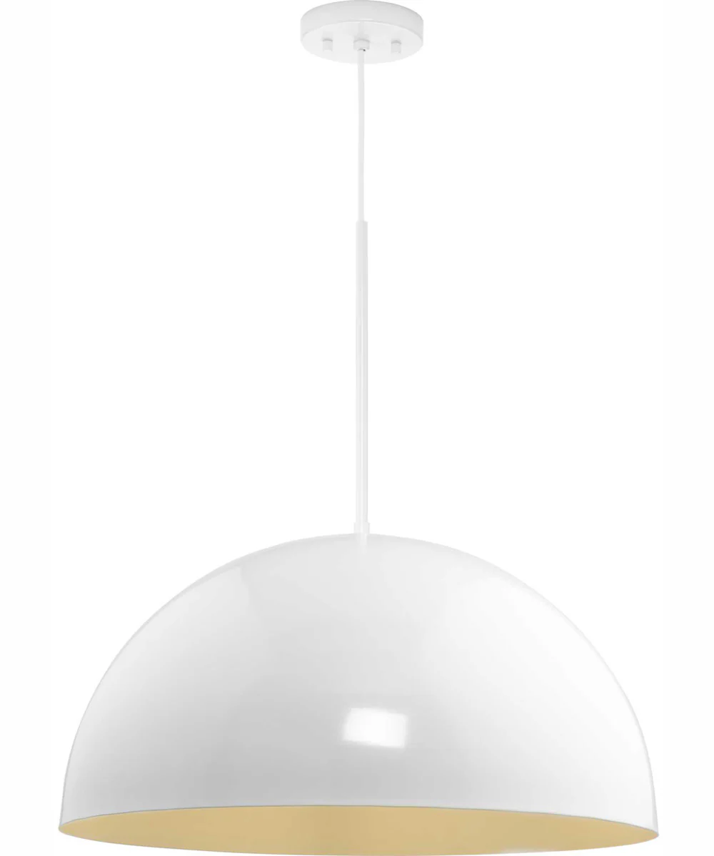 Perimeter 1-Light Mid-Century Modern Pendant with metal Shade White - Image 3