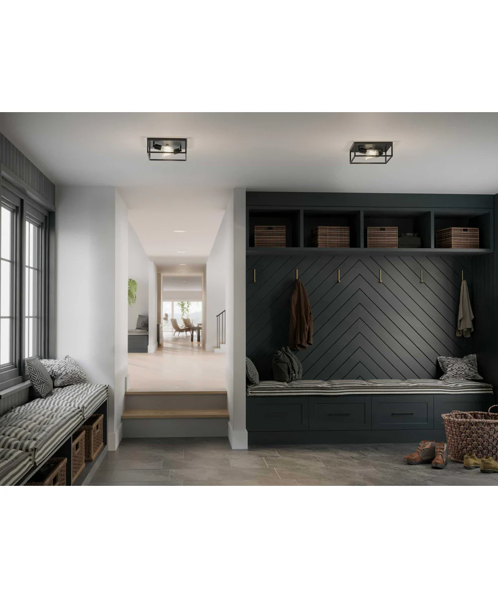 Perimeter 2-Light Modern Style Flush Mount Ceiling Light Matte Black - Image 2