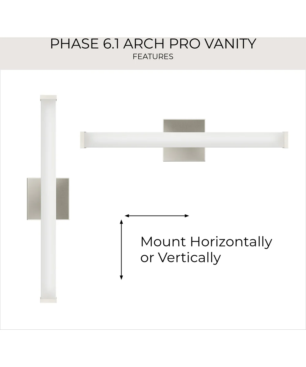 Phase 6.1 36 in. 5CCT Integrated LED Linear Vanity Light Brushed Nickel - Image 12