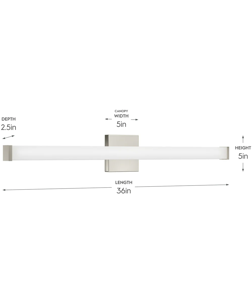 Phase 6.1 36 in. 5CCT Integrated LED Linear Vanity Light Brushed Nickel - Image 4