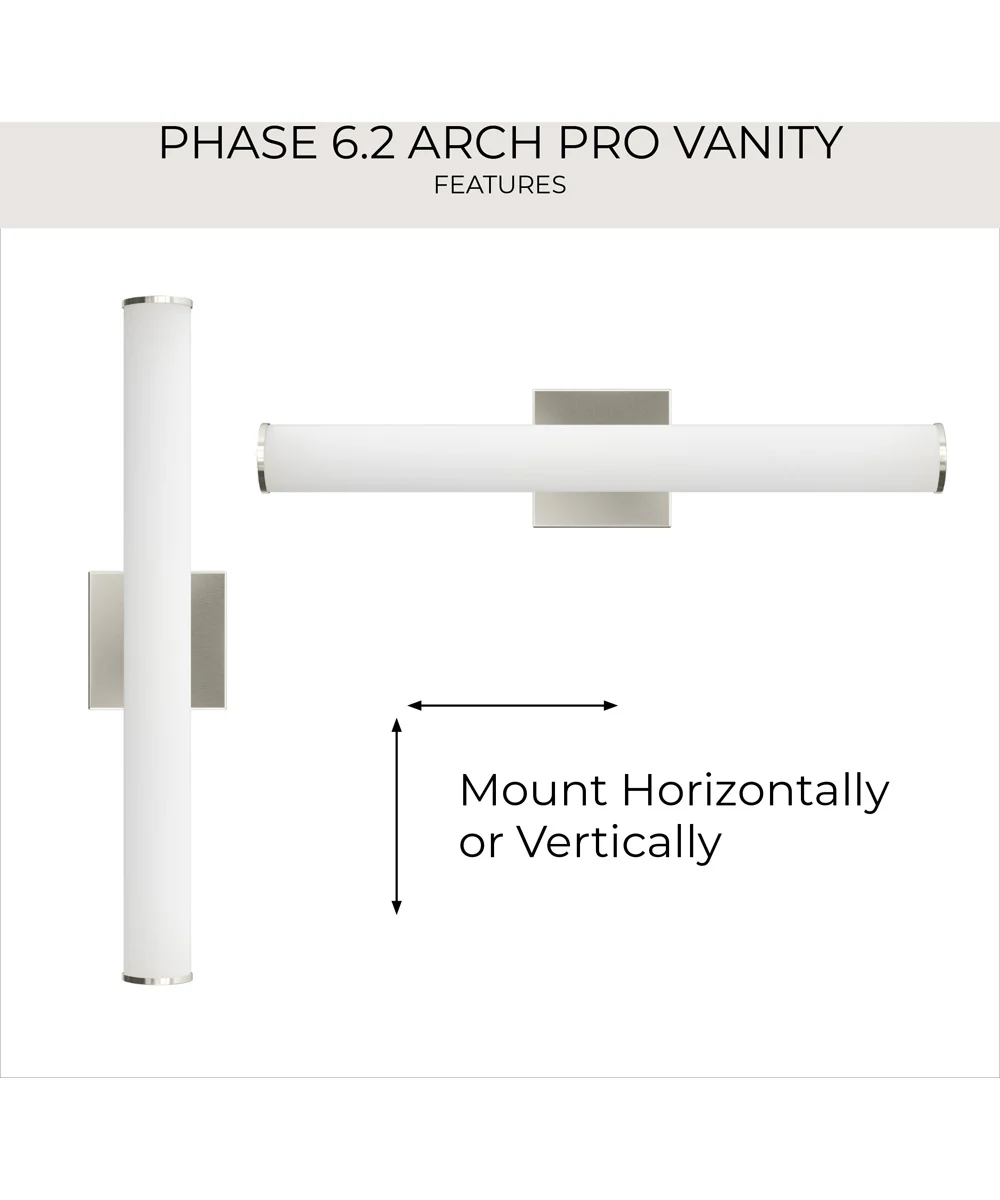 Phase 6.2 24 in. 5CCT Integrated LED Linear Vanity Light Brushed Nickel - Image 12