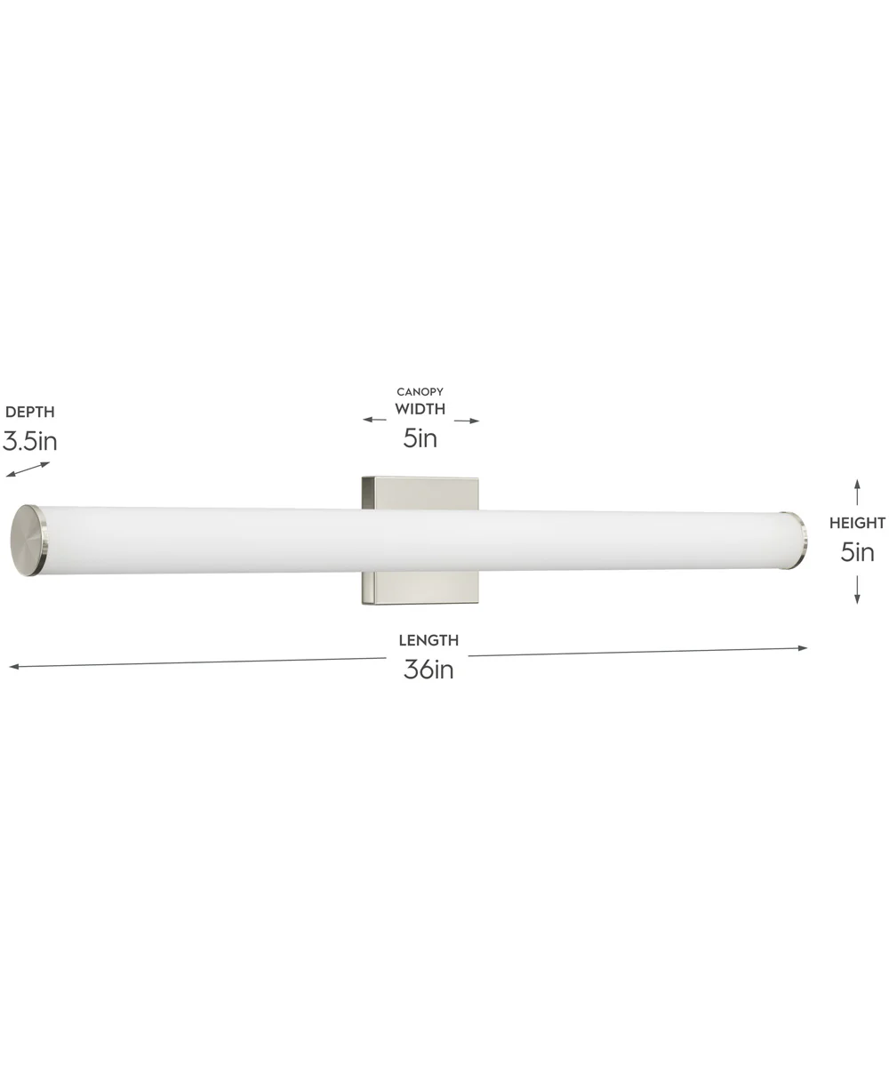 Phase 6.2 36 in. 5CCT Integrated LED Linear Vanity Light Brushed Nickel - Image 4