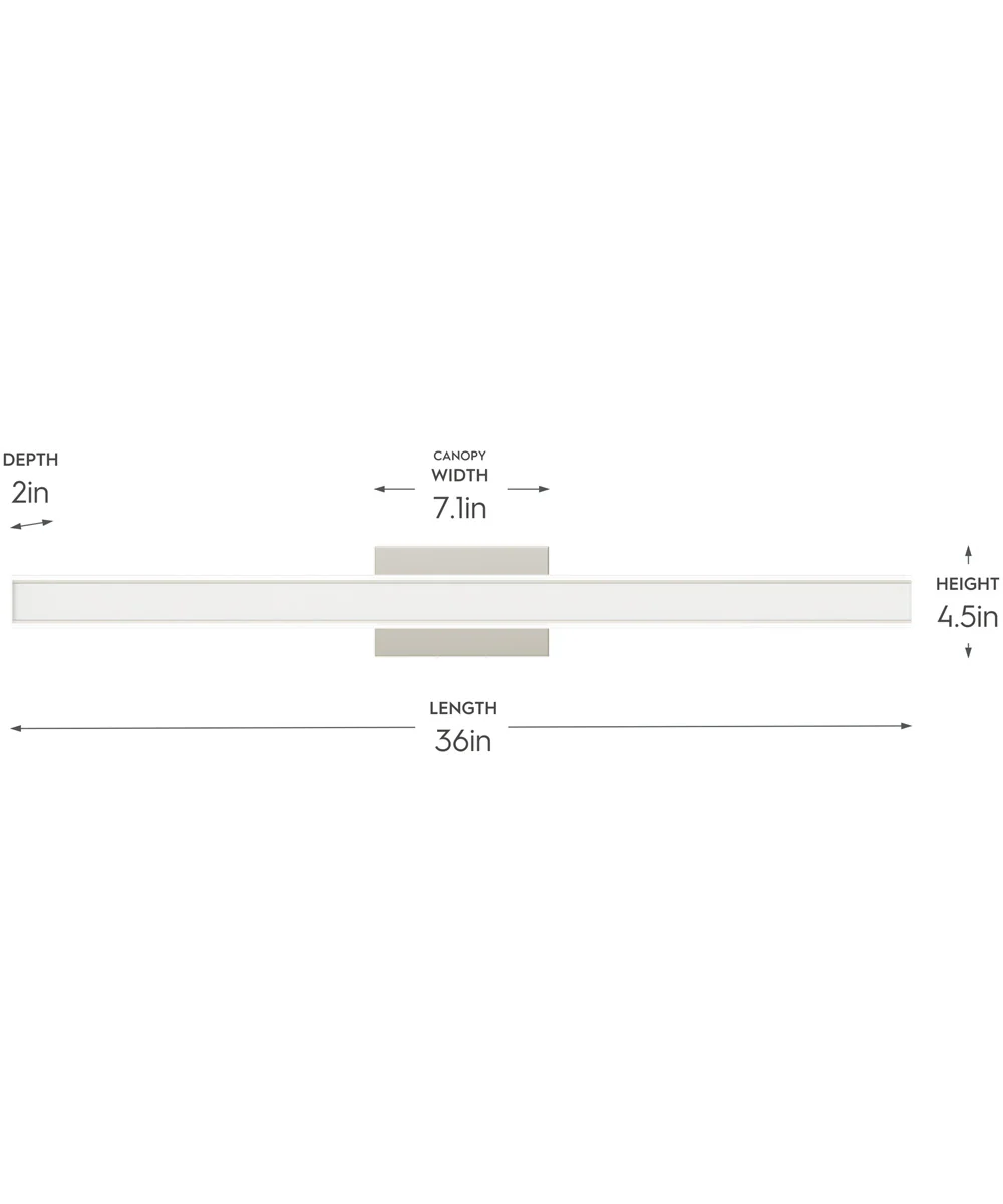 Phase 6.3 36 in. 5CCT Integrated LED Linear Vanity Light Brushed Nickel - Image 4