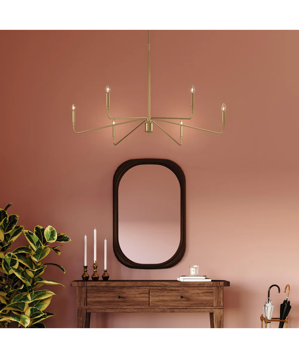 Pilar Extra Large 6-Light Chandelier Brushed Gold - Image 2