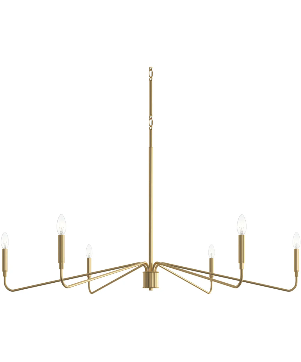 Pilar Extra Large 6-Light Chandelier Brushed Gold - Image 7