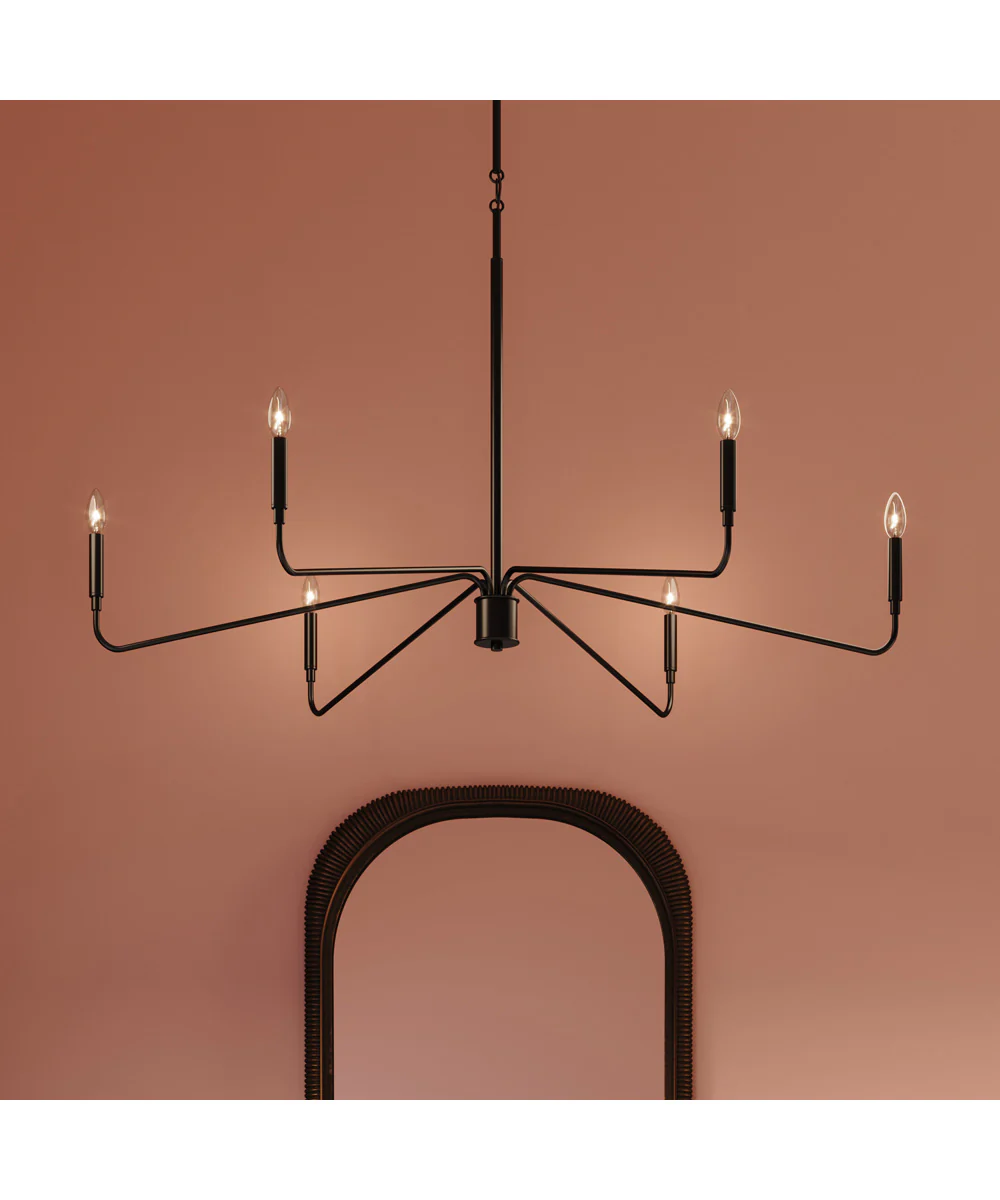Pilar Extra Large 6-Light Chandelier Matte Black - Image 10