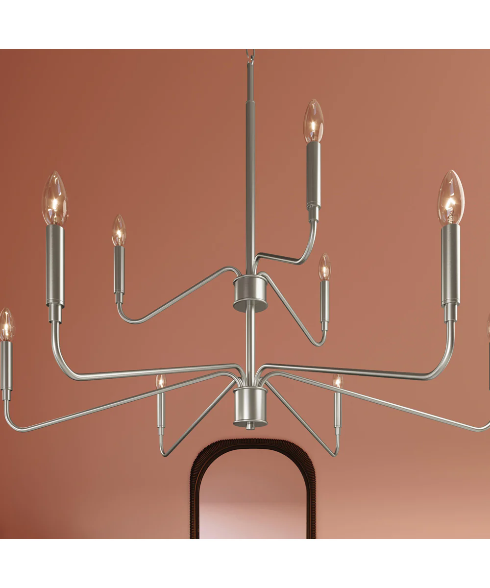 Pilar Two-Tier 9-Light Chandelier Brushed Nickel - Image 9