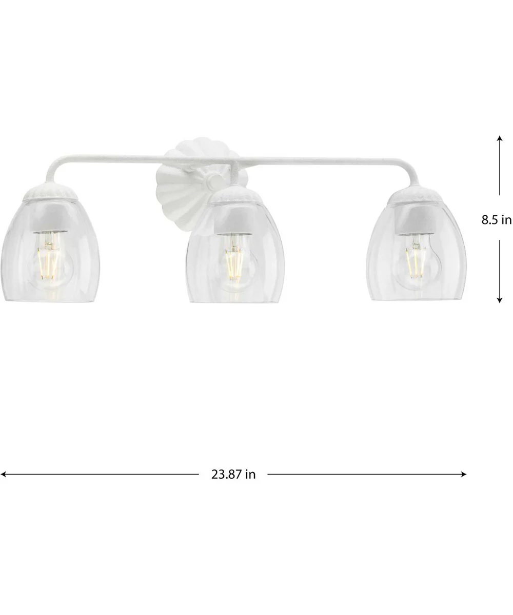 Quillan 3-Light Transitional Bath & Vanity Light White Plaster - Image 4