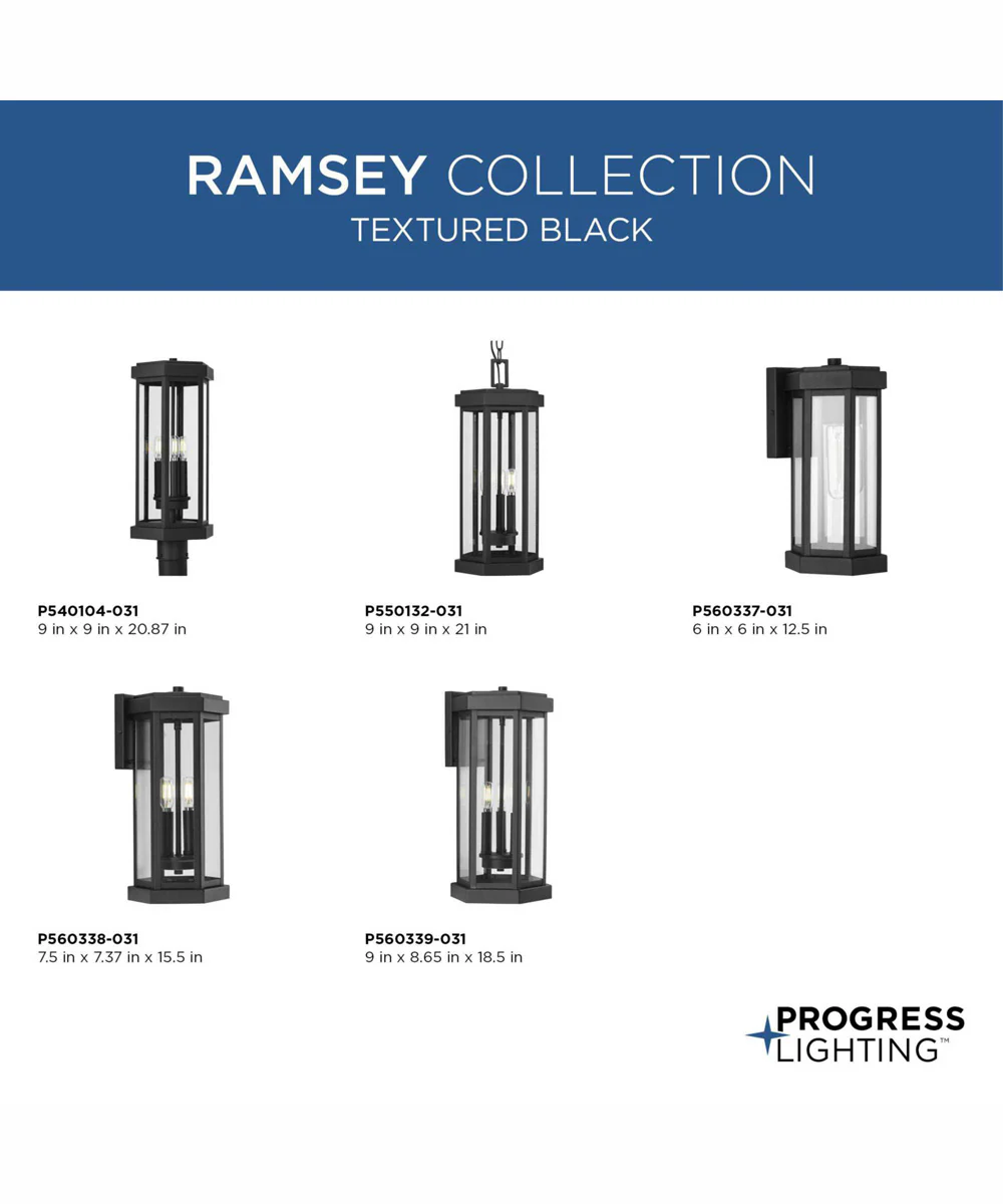 Ramsey Modern Farmhouse Post Outdoor Light Textured Black - Image 8