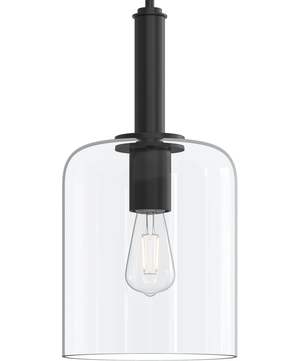 Reines 1-Light Pendant with Clear Glass Shade Matte Black - Image 7