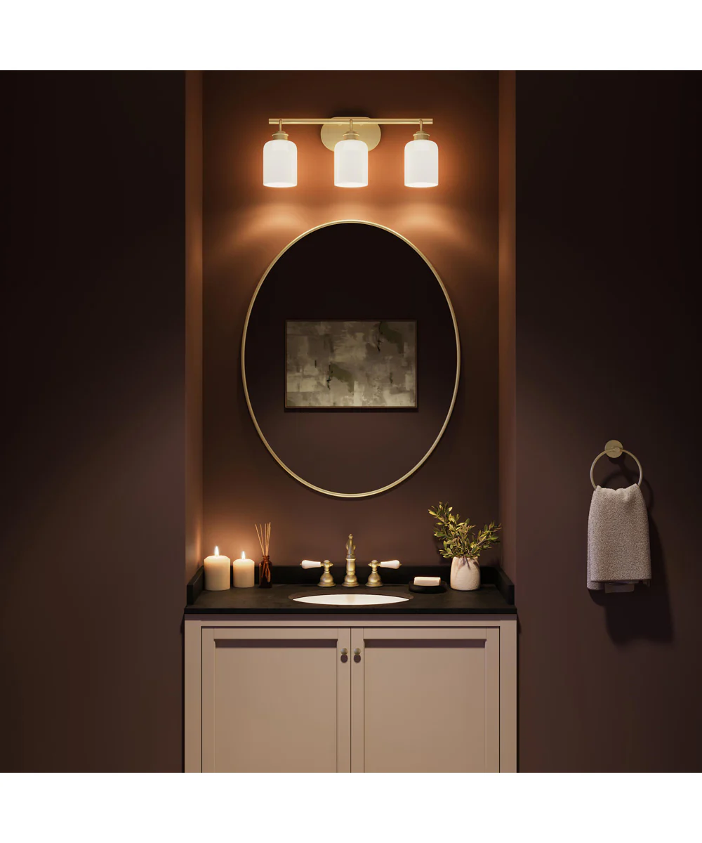 Reines 3-Light Bath Vanity with Opal Glass Shades Brushed Gold - Image 3