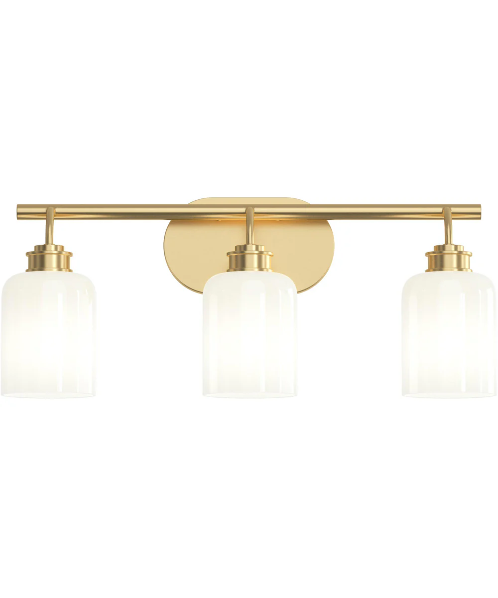 Reines 3-Light Bath Vanity with Opal Glass Shades Brushed Gold - Image 5