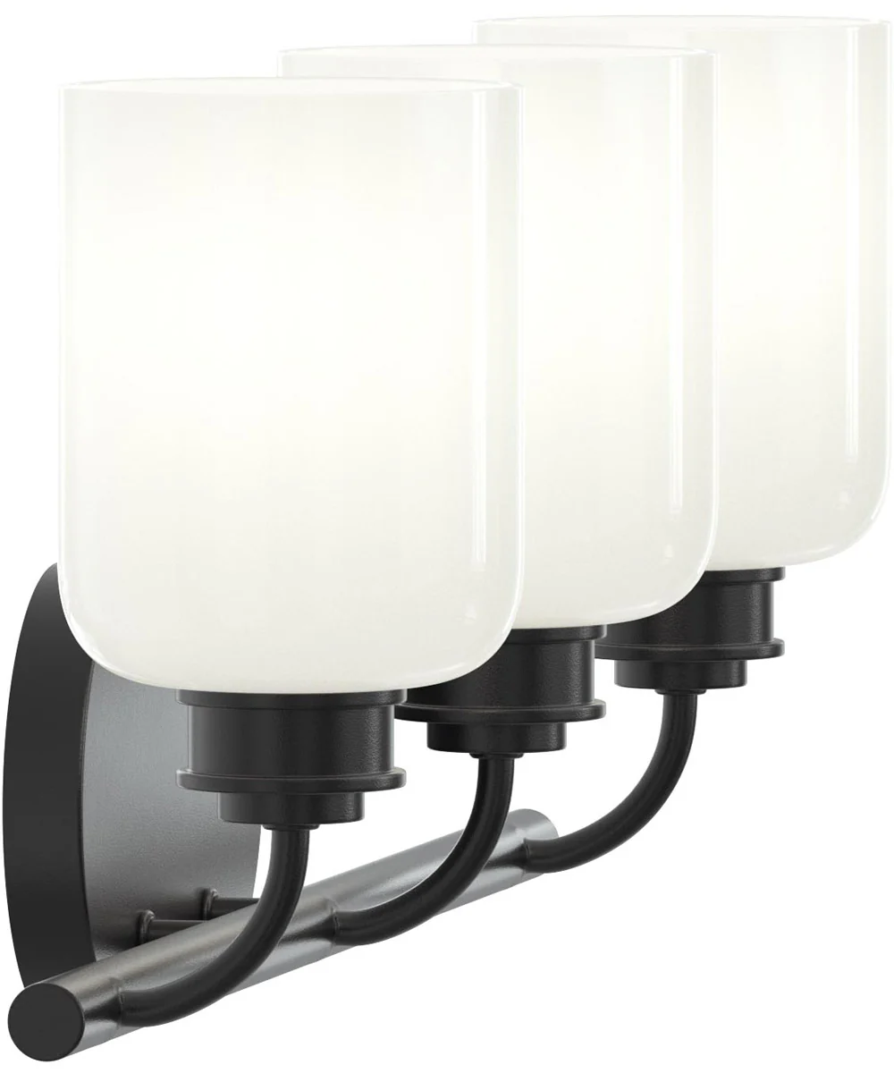 Reines 3-Light Bath Vanity with Opal Glass Shades Matte Black - Image 7