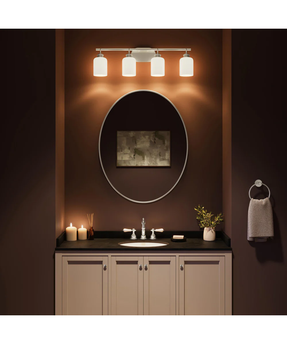 Reines 4-Light Bath Vanity with Opal Glass Shades Brushed Nickel - Image 3