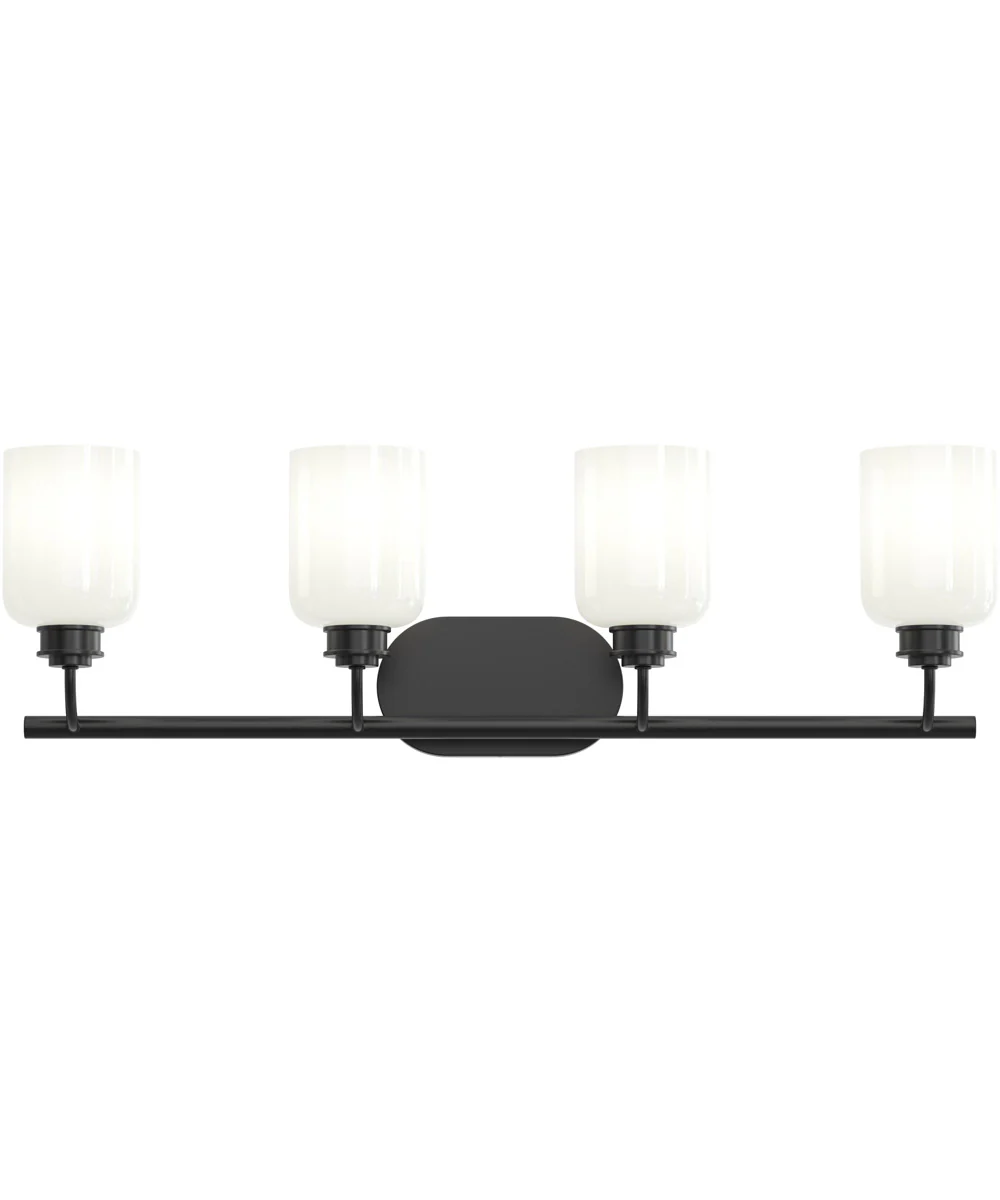 Reines 4-Light Bath Vanity with Opal Glass Shades Matte Black - Image 6