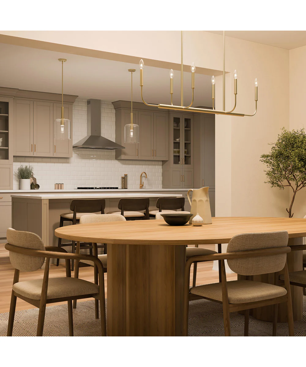 Reines 6-Light Linear Chandelier Brushed Gold - Image 3