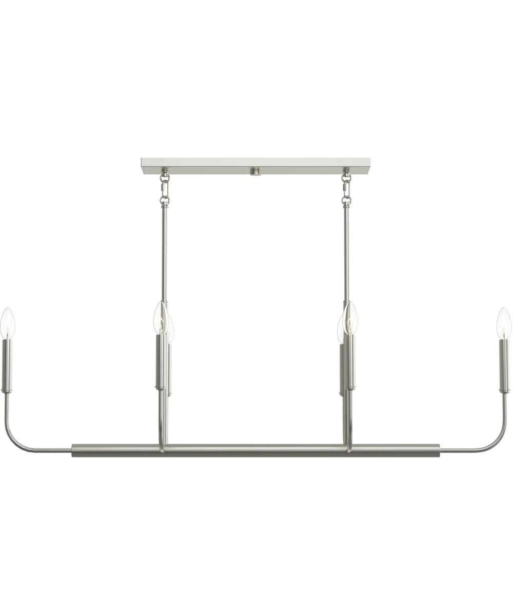 Reines 6-Light Linear Chandelier Brushed Nickel - Image 6