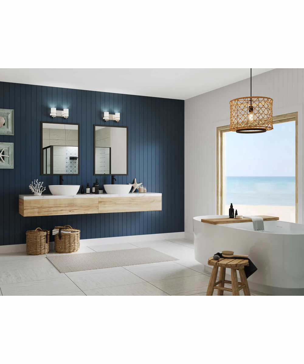 Reiss 2-Light Modern Farmhouse Vanity Light Brushed Nickel - Image 2