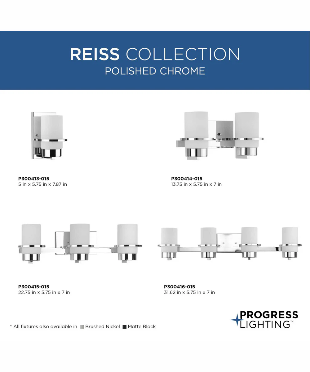 Reiss 2-Light Modern Farmhouse Vanity Light Polished Chrome - Image 5