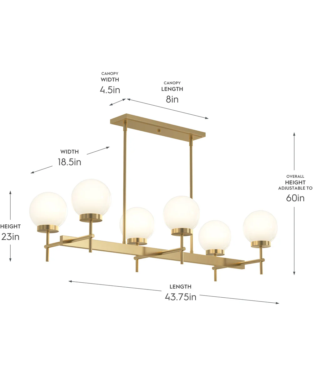 Rigsby 6-Light Linear Chandelier Brushed Gold - Image 4