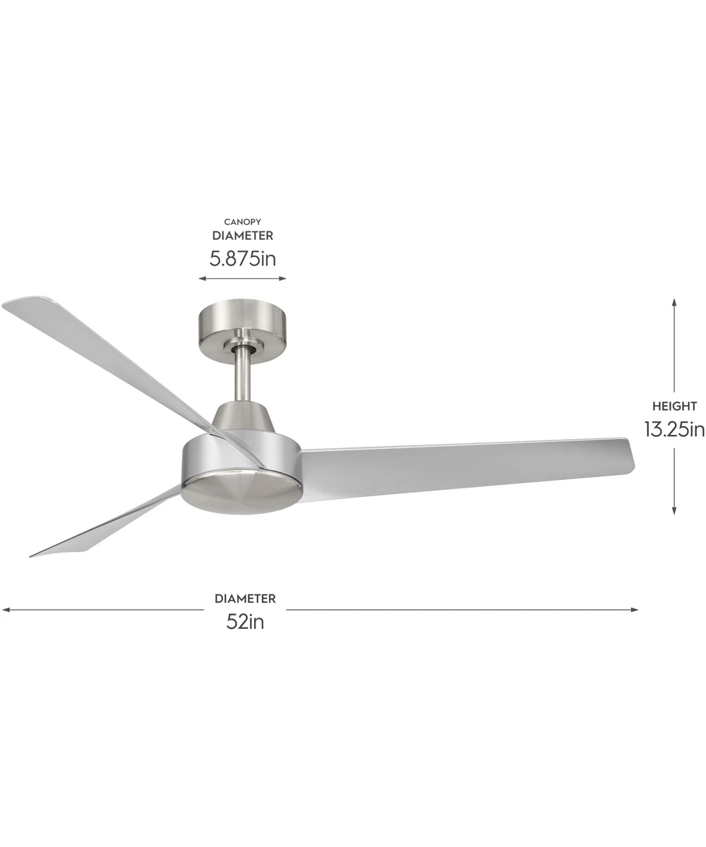 Rizo 52-in. 3-Blade Modern Ceiling Fan Brushed Nickel - Image 4