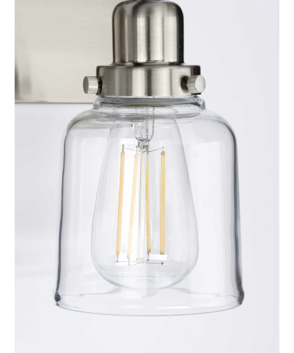Rushton 4-Light Clear Glass Farmhouse Bath Vanity Light Brushed Nickel - Image 5