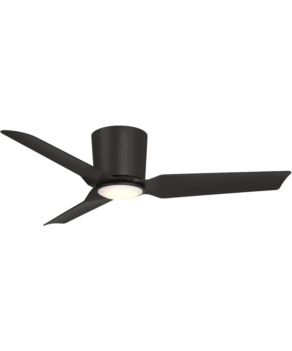 Rynn 48-in. 3-Blade Flush Mount Modern LED Ceiling Fan Matte Black