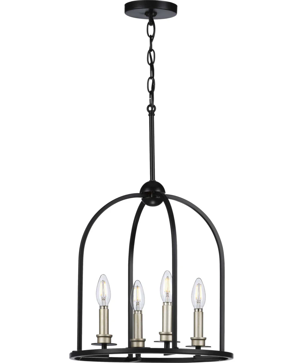Seneca 4-Light Farmhouse Pendant Light Matte Black - Image 2