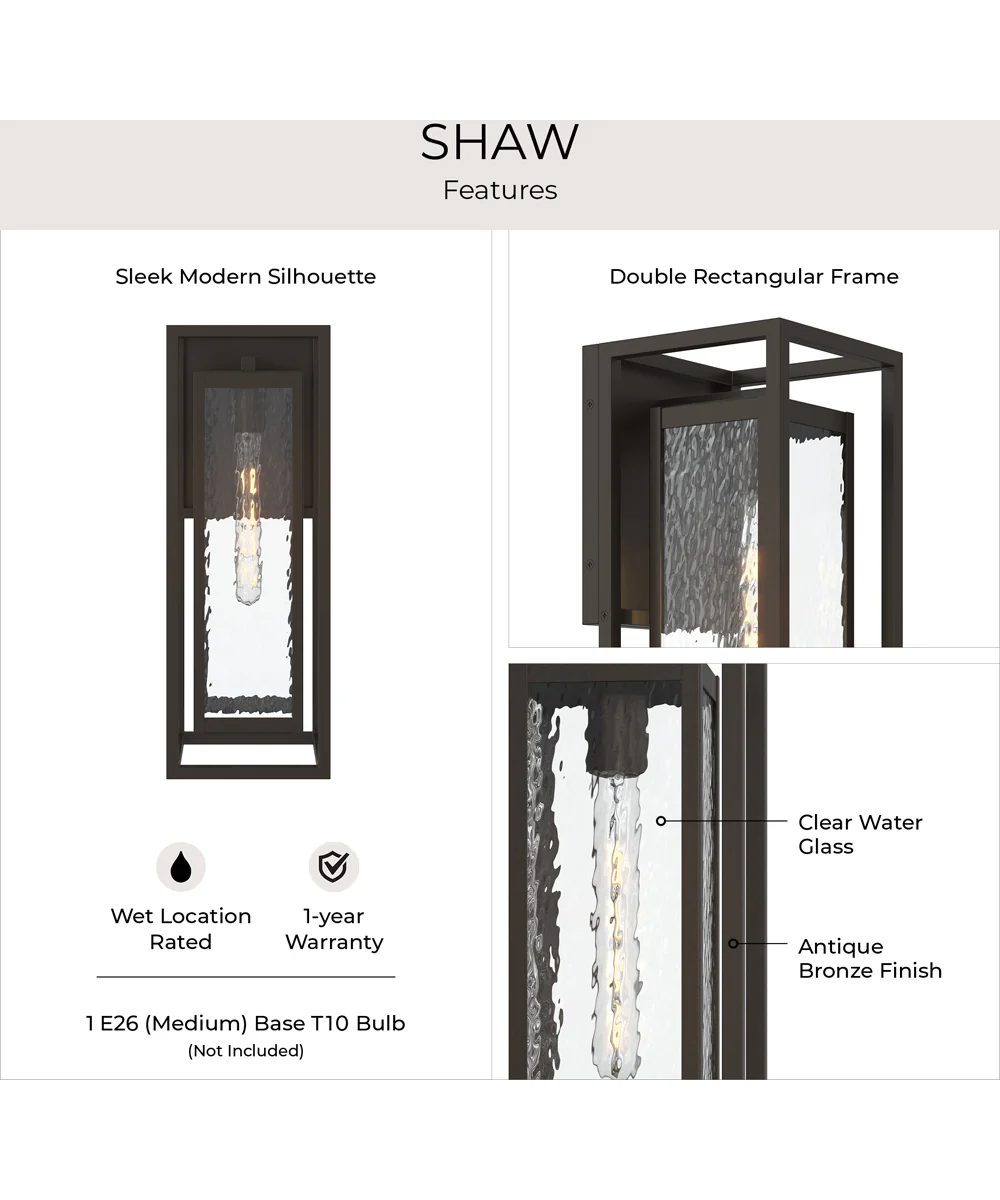 Shaw 19.5 inch 1 Light Outdoor Wall Light with Clear Glass Antique Bronze - Image 7