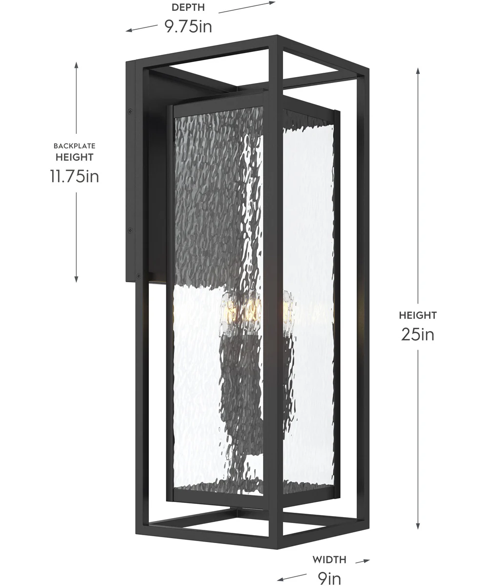 Shaw 25 inch 1 Light Outdoor Wall Light with Clear Glass Textured Black - Image 4