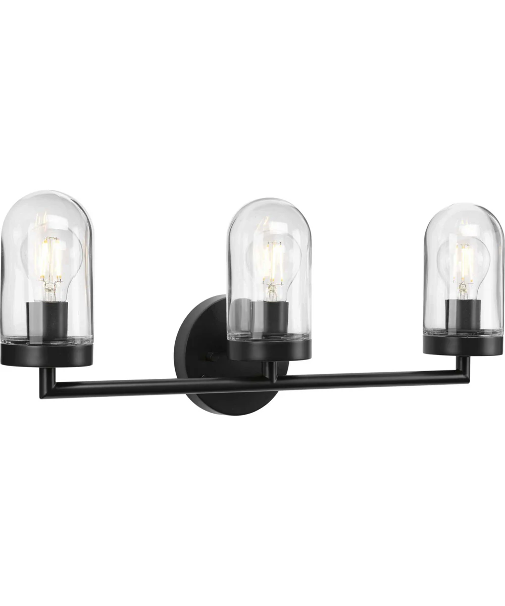 Signal 3-Light Clear Glass Coastal Bath Vanity Light Graphite - Image 9