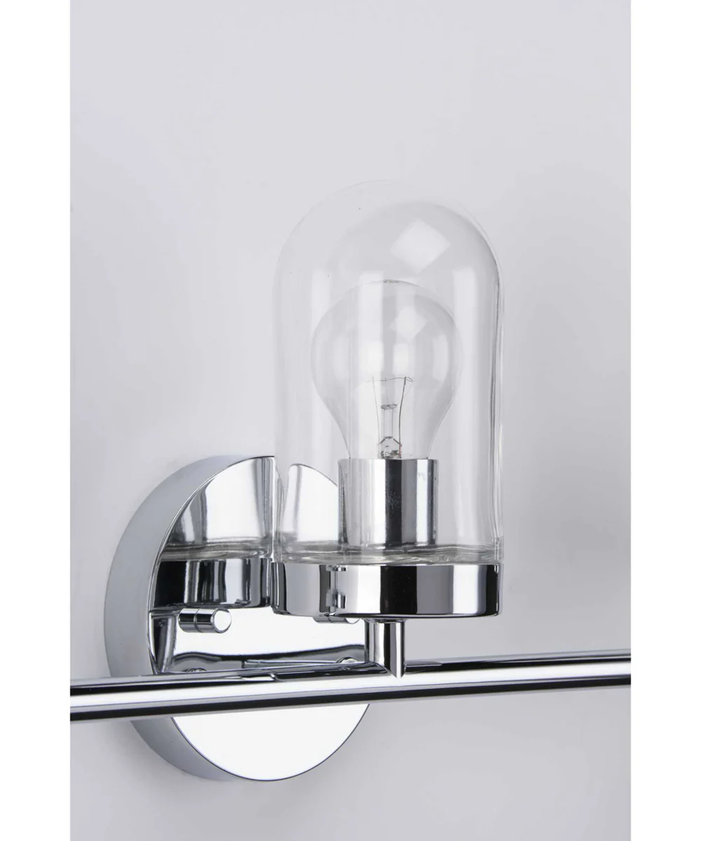 Signal 3-Light Clear Glass Coastal Bath Vanity Light Polished Chrome - Image 12